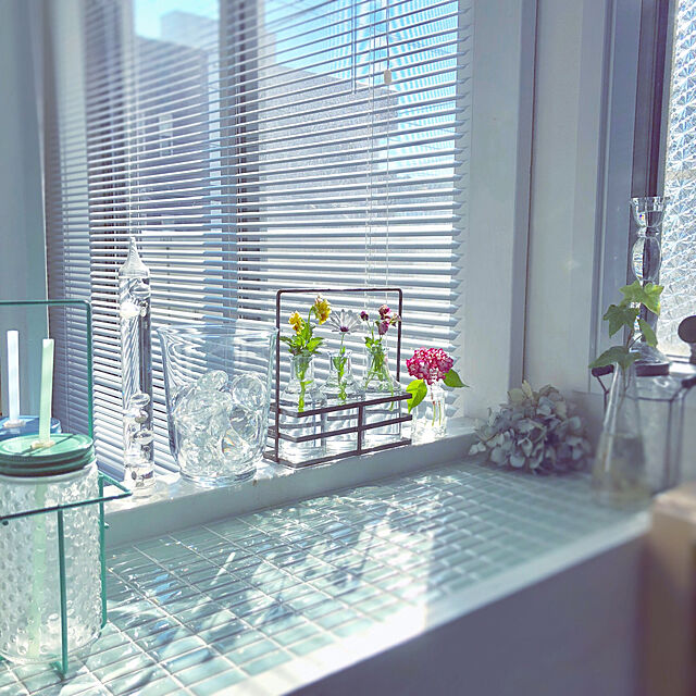 suzyのスパイス-フラワーベース アイアンボトルベース Lサイズ （ 花びん 花器 ベース ガラス 瓶 アイアン 一輪挿し ）の家具・インテリア写真