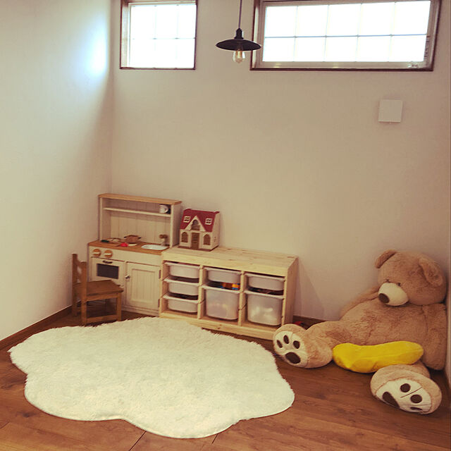 yuriiiの-洗える雲ラグ!!ふわふわ雲型のおしゃれなシャギーラグ MOKUMOKU(モクモク) 130×170cmの家具・インテリア写真