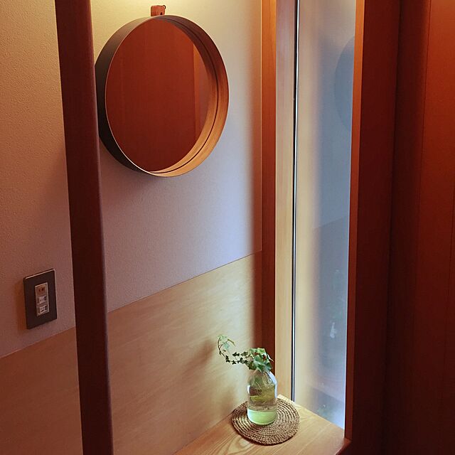 kachumomoの-TEORI テオリ 竹集成材プロジェクト ZERO ゼロ ミラー 鏡 Lサイズ デザイナー：加藤 弘之 (乳白)の家具・インテリア写真