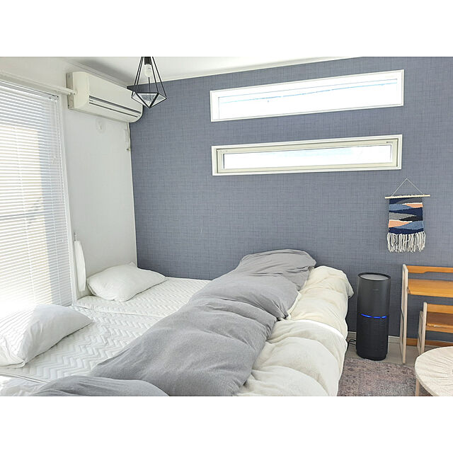 k...のニトリ-毛布にもなる掛ふとんカバー シングル(リブボアi GY S) の家具・インテリア写真