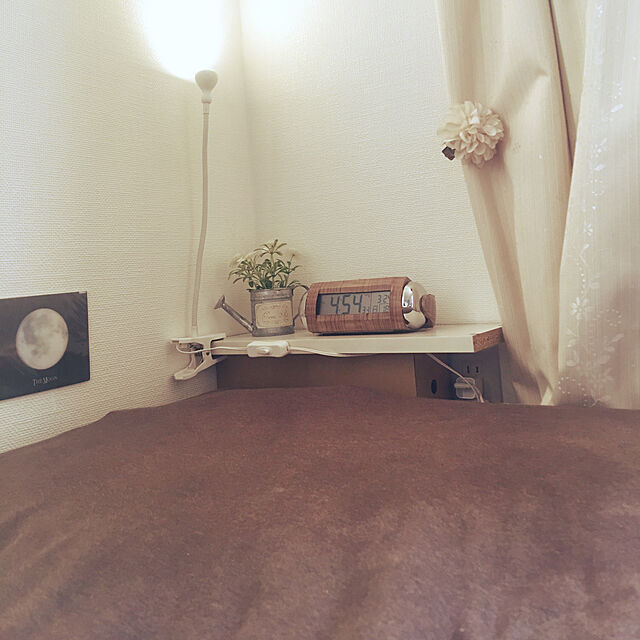 atsumori_riceの無印良品-オーガニックコットン天竺ボックスシーツ・ＳＳ／杢ブラウンの家具・インテリア写真