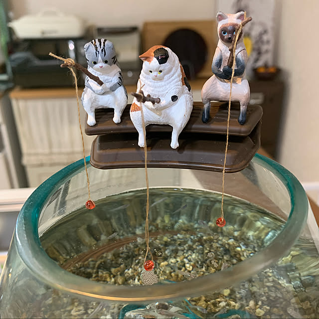 釣り日和 ジオラマ ハンドメイド 釣り日和 マンチカン ジオラマ