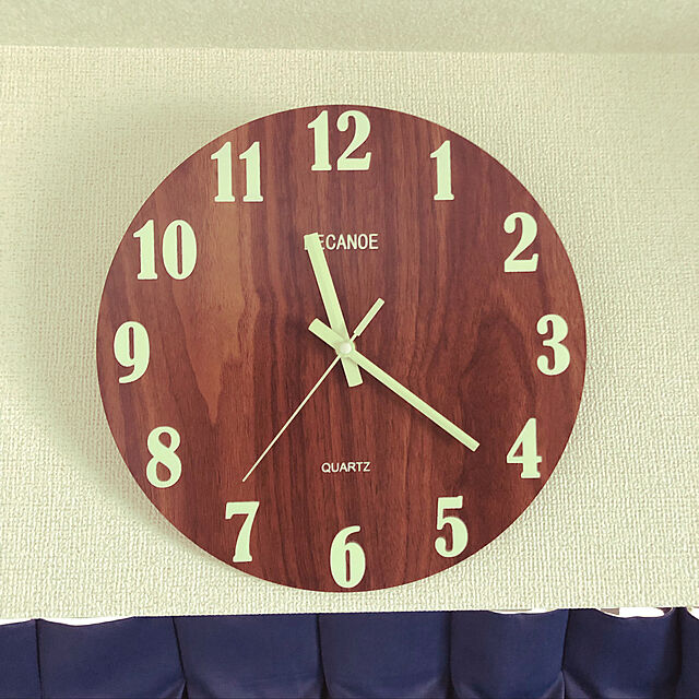 ushishiのBECANOE-BECANOE 壁掛け時計 木製 サイレント 連続秒針 夜光 大文字 アナログ クロック 掛け時計 インテリアの家具・インテリア写真