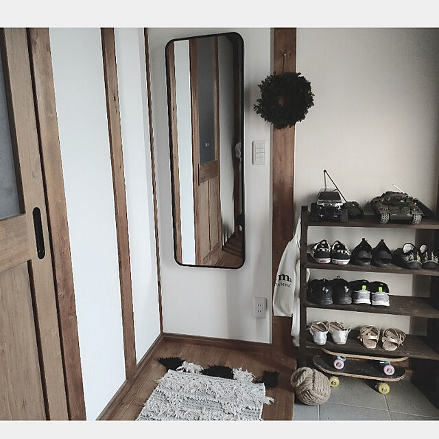 kaoriiiの-アマブロ amabro フリンジラグ エントランス FLINGE RUG Entrance 1300 サイズ50×70cm コットン 綿 ハンドメイド インド産 玄関マット 室内 玄関 モノトーン 幾何学 ビンテージ おしゃれ 長方形 アジアン エスニック スタイリッシュの家具・インテリア写真