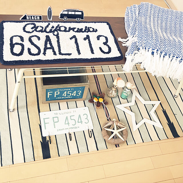 123.Tの-salut!(サリュ) ナンバープレートマット-WH- ホワイトの家具・インテリア写真