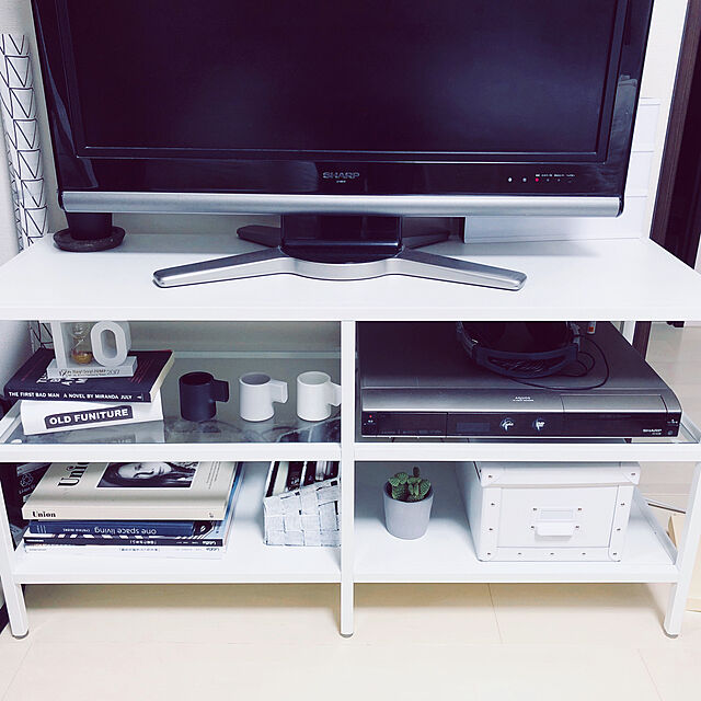 JUMPeyのイケア-【期間限定】【IKEA/イケア/通販】 VITTSJ&Ouml; テレビ台, ホワイト, ガラス(d)(20303435)の家具・インテリア写真