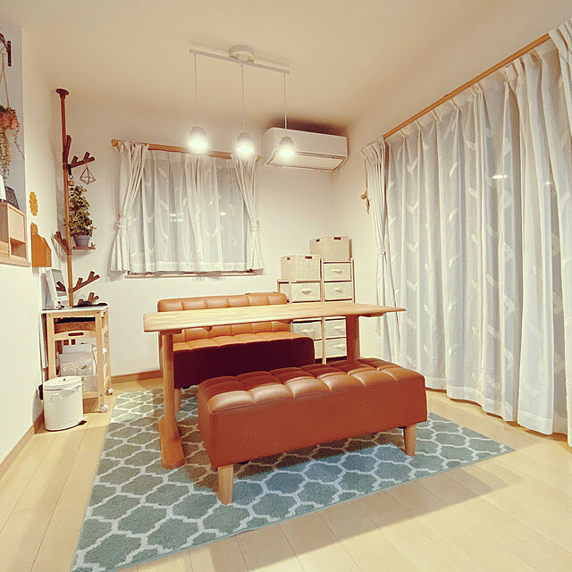 HARUKAのニトリ-既製カーテン(チェルシー アイボリー 100X135X2) の家具・インテリア写真
