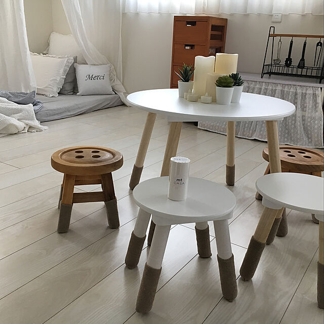 kikeikoのニトリ-キッズテーブル(キッピ WH) の家具・インテリア写真