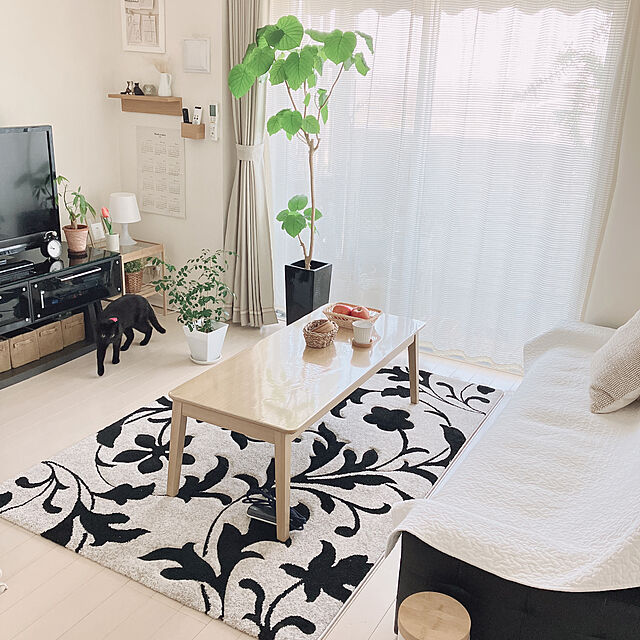 nekomiの萩原-綿100％のイブルラグマット デコール 130×190 アイボリーの家具・インテリア写真