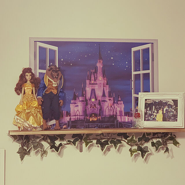 chumitanの-【ディズニ― プリンセス シンデレラ城ウインドタイプ】 Disney Princess Disney castlesウォールステッカー ウォール ステッカー ポスター シール 北欧 貼って はがせる 壁紙 壁シール 子供部屋【CGの家具・インテリア写真