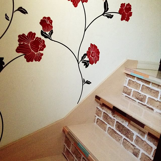 izu_gakkiのザップラス-ウォールステッカー 花 木 壁 壁面 3D 立体 部屋飾り ステッカー (ローズピンク)の家具・インテリア写真