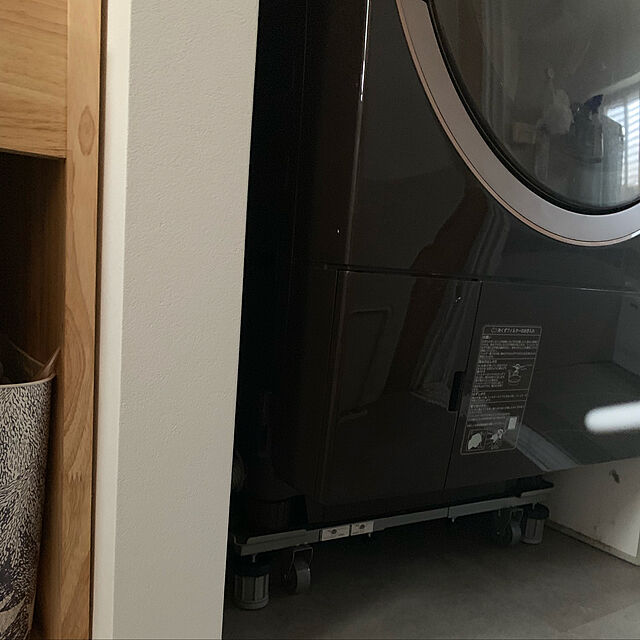 coco15saku30のLifinsky-洗濯機 台 Lifinsky 冷蔵庫置き台 キャスター付 かさ上げ 移動式 昇降可能 幅/奥行46.5~68cm 減音効果 防振パッド付きの家具・インテリア写真