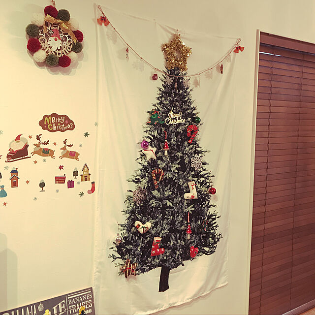 kinocoの-クリスマスツリー タペストリー トーカイ ウッド柄パネル オックス 90cm単位|インスタグラムで人気 送料無料の家具・インテリア写真