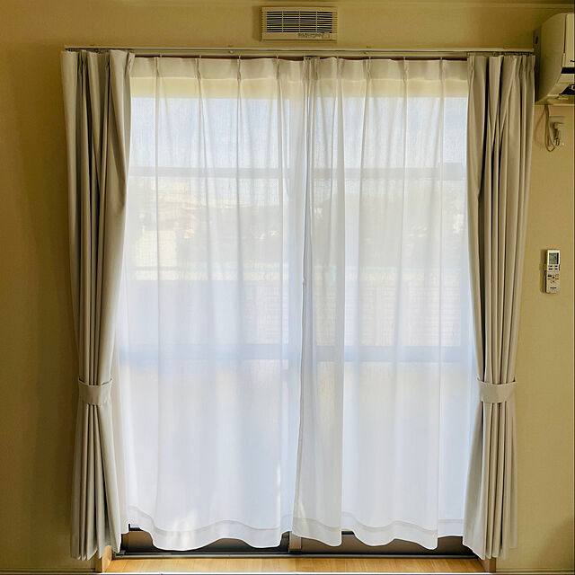 na_y_o04の-カーテン 遮光 遮熱 防音カーテン セット Leafy(リーフィ)＆ALLORA(アローラ)4枚組 送料無料の家具・インテリア写真