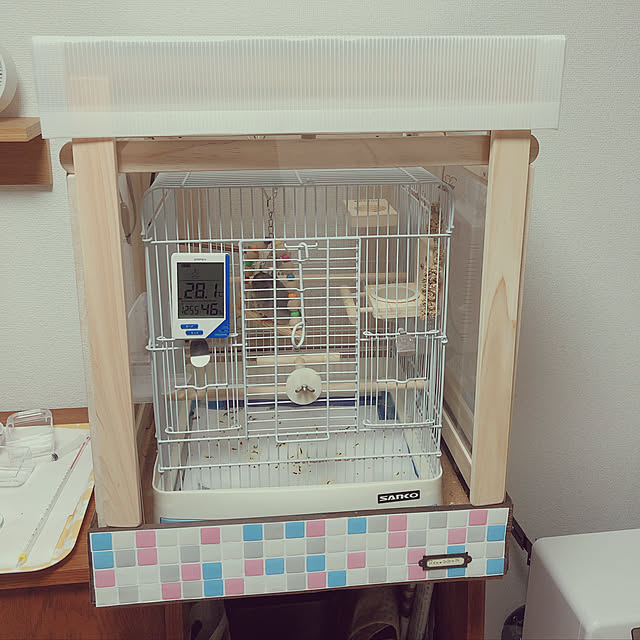 gussuriの-鳥 ケージ　三晃商会　イージーホーム　バード　35BL（手乗り）　ブルー　（36×34×43cm）　鳥　ケージ　鳥かご【HLS_DU】　関東当日便の家具・インテリア写真