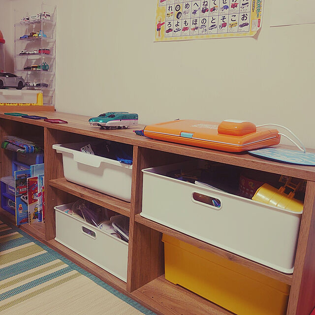 Akemiのニトリ-簡単組立て Nクリック ボックス ローボード(ライトブラウン) の家具・インテリア写真