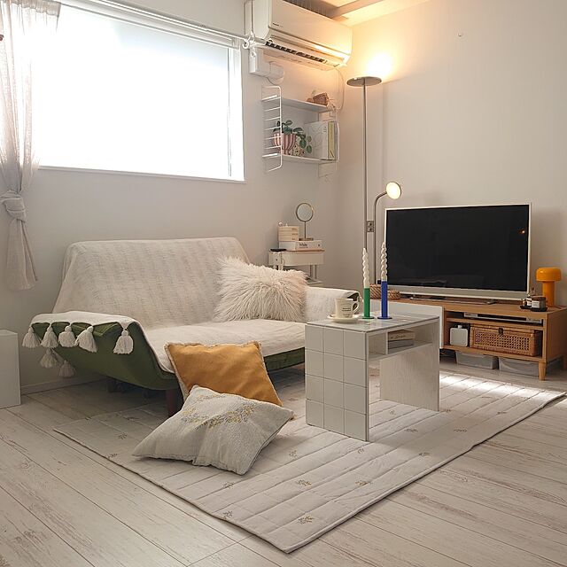 mri96のニトリ-【デコホーム商品】クッションカバー(JQミモザガラNC1 45×45cm)の家具・インテリア写真