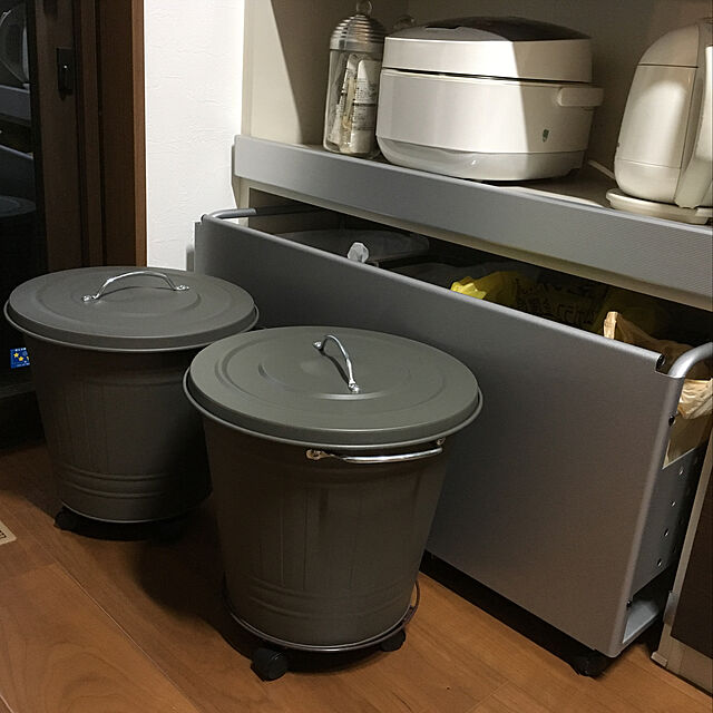 shizuponのイケア-IKEA KNODD イケア ふた付き容器, グレー 16L 203.122.51 ブリキ ゴミ箱の家具・インテリア写真