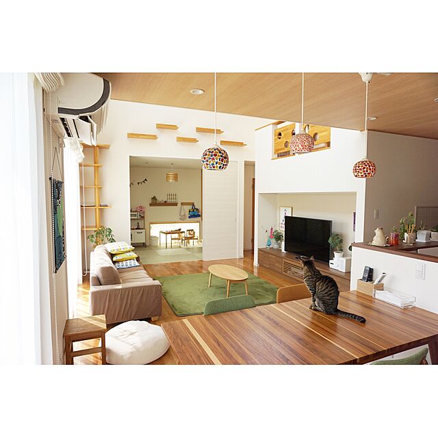 samisoの無印良品-壁に付けられる家具・３連ハンガー・オーク材の家具・インテリア写真