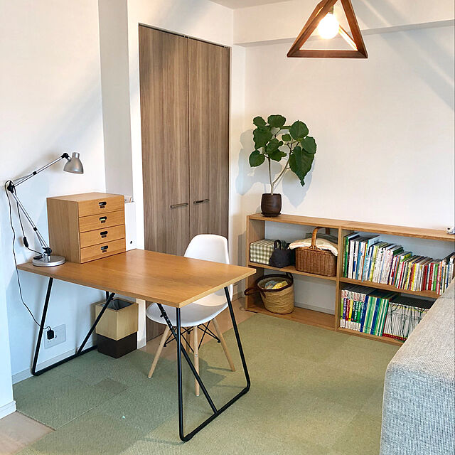 amiの無印良品-折りたたみテーブル・幅１６０ｃｍ・オーク材の家具・インテリア写真