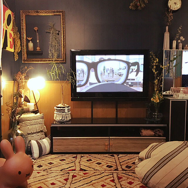 miiiiiの-b2c シーグラス バスケット S ラウンド（ブラックxホワイト）の家具・インテリア写真
