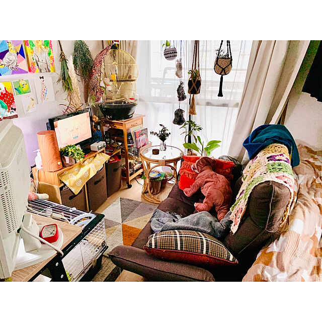 parrotの-木とスチールの引っ掛けラック〈ブラック〉の会 フェリシモ FELISSIMOの家具・インテリア写真
