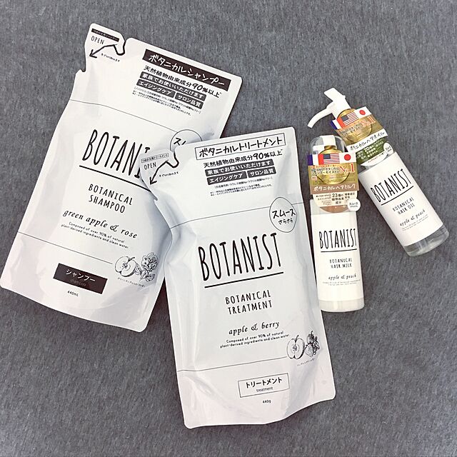 mtmのI-ne-【2本セット】BOTANIST ボタニカルヘアミルク 80mL x2本 (スムース) 植物由来 ヘアケア さらさら 指通り 潤い 頭皮ケア ノンシリコン 保湿 アミノ酸 スタイリングミルクの家具・インテリア写真