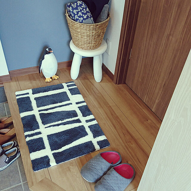 sasukeの-玄関マット 北欧 室内/屋内 洗える 45×70cm フィンレイソン『CORONNA/コロナ』 ベージュ/ブラック/グレー/ブルー/イエローの家具・インテリア写真
