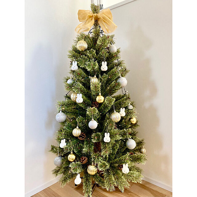 Akemiの-クリスマス ツリー 2023年ver 枝大幅増量 120cm ヌード タイプ 北欧 風 松かさ 松ぼっくり もみの木 イルミネーションXmas ヒンジ式 即納 FJ3895-120cmの家具・インテリア写真