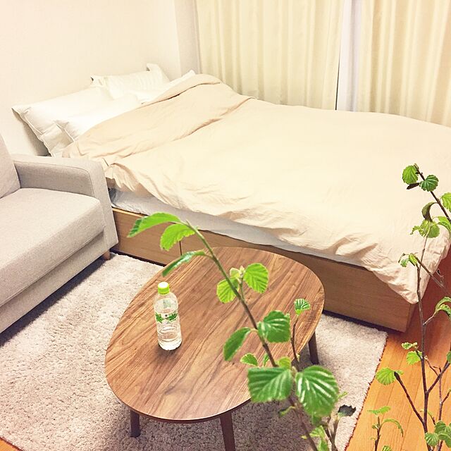 Marikaの無印良品-収納ベッド・セミダブル・オーク材の家具・インテリア写真