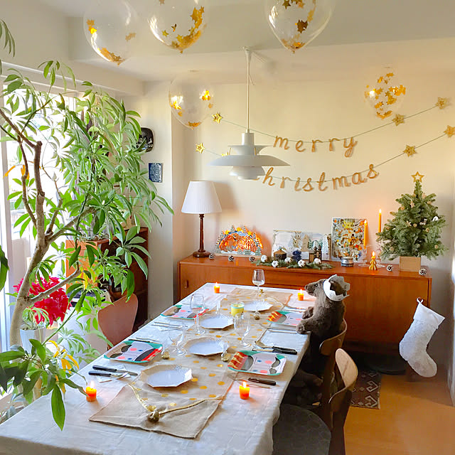 soleilの-あす楽！【merimeri】クリスマス　MERRY CHRISTMAS スクリプト　ゴールドグリッター　ガーランドの家具・インテリア写真