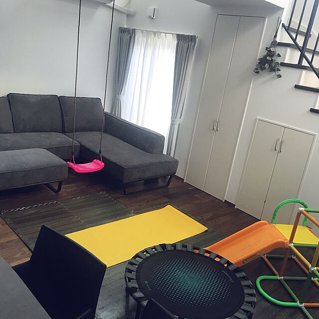 mnkの-子供 激笑 お家 で ブランコ 自宅 室内 お庭 お手軽 遊び 緑(ピンク（緑）, s m シングル)の家具・インテリア写真
