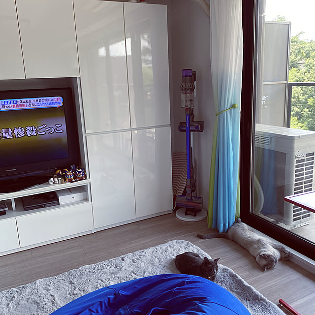 yumiのニトリ-美しい光沢の壁面収納シリーズ キャビネット(ポルテ 80DD WH)  【完成品・配送員設置】 【5年保証】の家具・インテリア写真
