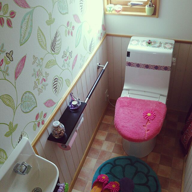 Miponappoの-洗浄便座用フタカバー：【SDS】サンフラワー　洗浄便座用フタカバー（グリーン/オレンジ/ピンク）【05P03Dec16】の家具・インテリア写真