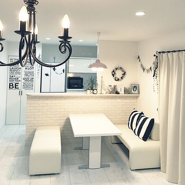 Michiyoのイケア-IKEA/イケア　VARGYLLEN　クッションカバー　ホワイト　ブラック　50x50cmの家具・インテリア写真