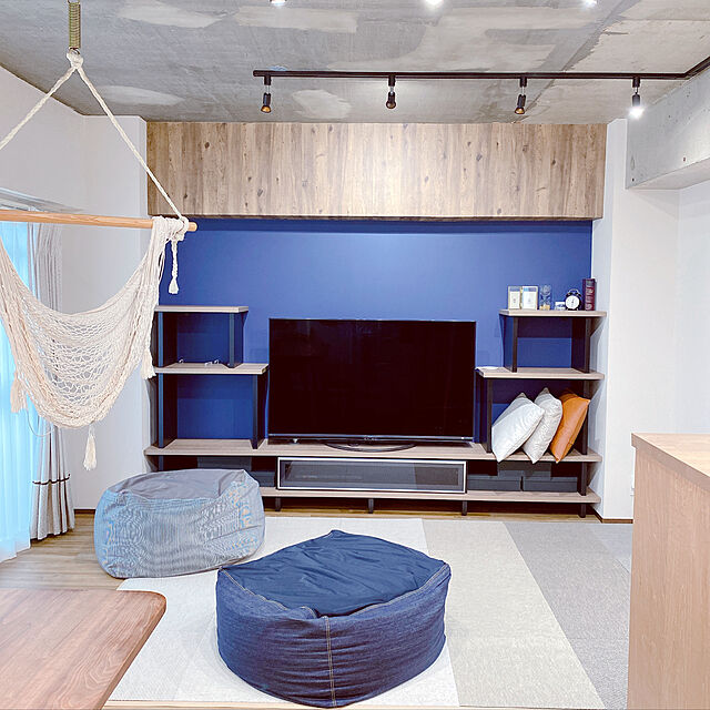 usameguの無印良品-無印良品 体にフィットするソファ・綿デニムネイビー・セット 幅65×奥行65×高さ43cm 良品計画の家具・インテリア写真