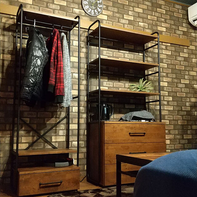 INDOORの-センターテーブル 収納付き ブラン インダストリアル ローテーブル アイアン リビング 木製 黒 ブラック 男前 一人暮らし VH-S1の家具・インテリア写真