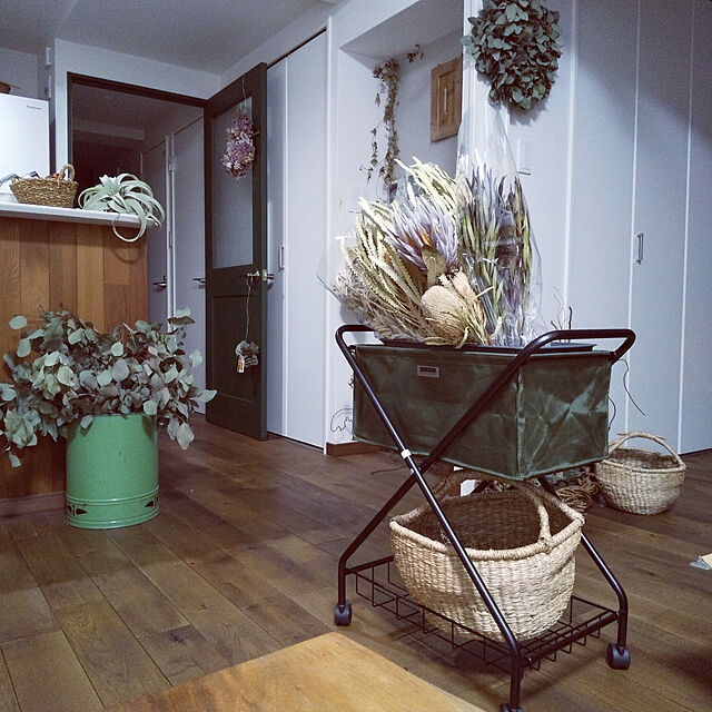 micaの東谷-東谷 フォールディング バスケットワゴン グリーン MIP-83GRの家具・インテリア写真
