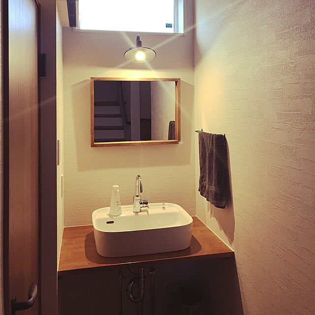 NaomiのLifeStyleFunFun-ミラー 壁掛けミラー 鏡 壁掛け おしゃれ 木製 幅45 ボックス 北欧 軽量 アンティーク 長方形 シンプル ANTE 新生活の家具・インテリア写真
