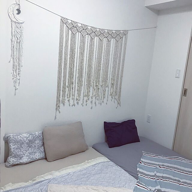 LucyのMYHO-uyoyous タペストリー 手作り編み 壁掛け マクラメ 壁飾り 織りバナー タペストリー マクラメ 綿ロープ 屋内および屋外の装飾 135ｘ115CMの家具・インテリア写真