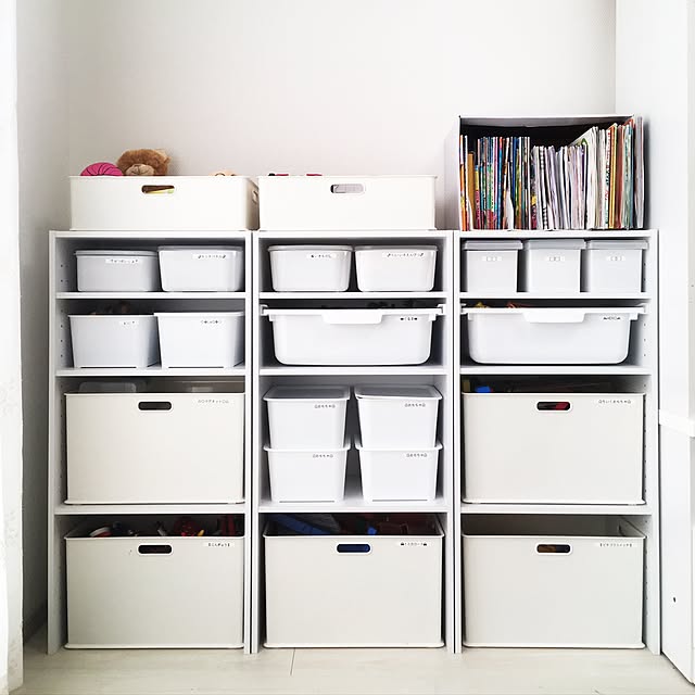 chi.nyanのニトリ-カラーボックス 3段 収納 カラボ ホワイト 書棚 ラック 棚 シェルフ の家具・インテリア写真