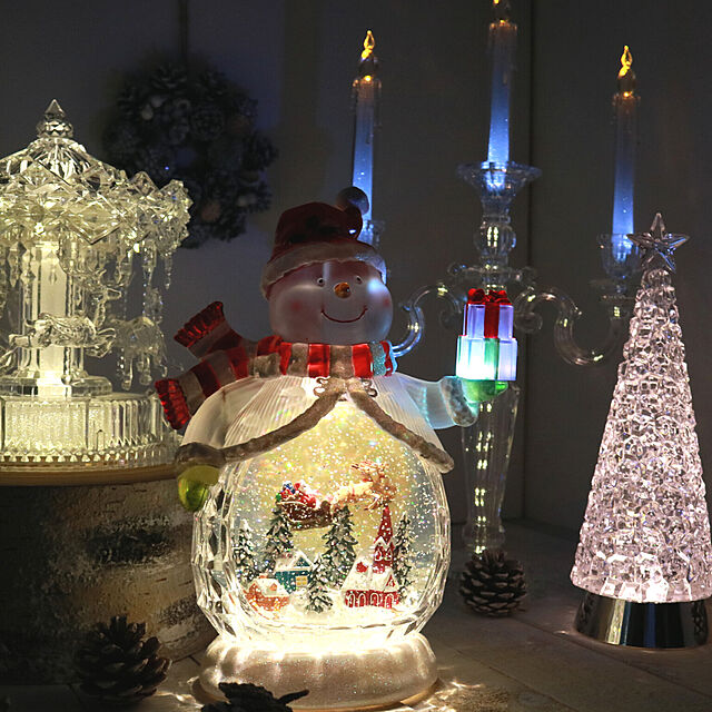 colorandseasons_373の-クリスマス置物　スノーイングスノーマンライト　スノードーム　ウオーターボール　クリスマスプレゼントに最適の家具・インテリア写真