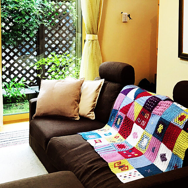 naokoのニトリ-フロアクッションカバー(シェブロン GY) の家具・インテリア写真