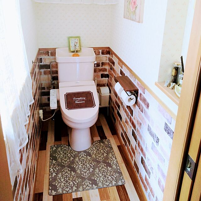 koikoiの-【3/5限定!抽選＆エントリーで100％Pバック】明和グラビア 防水模様替えシート トイレ床全面用 BKTY-90200 ライトブラウンの家具・インテリア写真