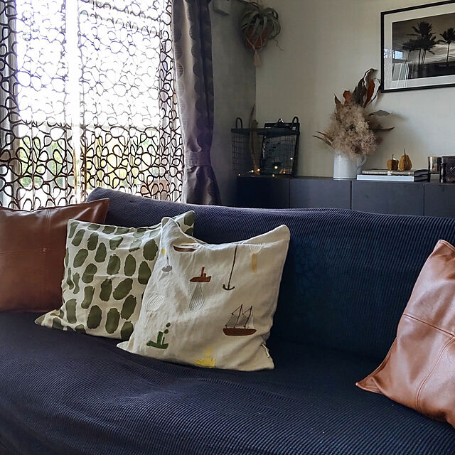 miwaの-Fine Little Day ファインリトルデイ クッションカバー SAIL WITH ME 48×48cm セイル 刺繍 メール便 送料無料 北欧 スウェーデン 麻 リネン おしゃれ かわいいの家具・インテリア写真