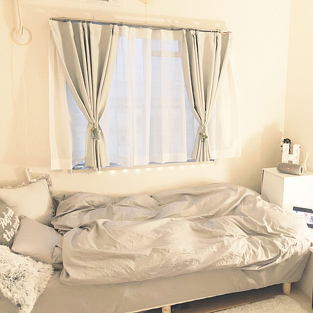 noka514のニトリ-裏地付き遮熱カーテン(リフレ グレー 100X110X2) の家具・インテリア写真