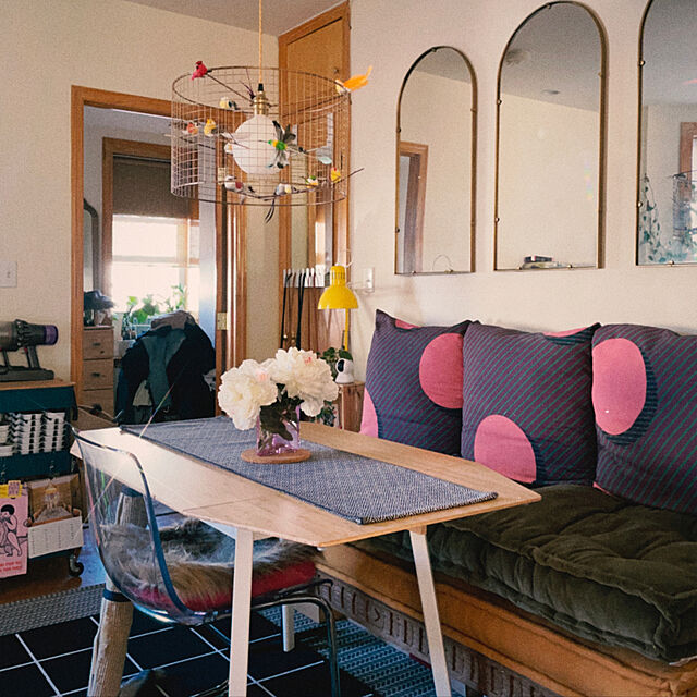 stephiedooのイケア-SVALLERUP スヴァレルプ ラグ 平織り、室内/屋外用の家具・インテリア写真
