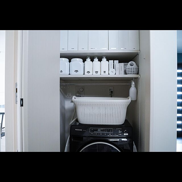 yururiraの藤栄-CURVER(カーバー) バスケット ホワイト 40L Knit ニット収納 バスケット ランドリー ランドリーバスケット カゴ 洗濯カゴ おしゃれ 丈夫 北欧 リネンのような質感 環境にやさしいの家具・インテリア写真