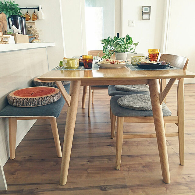 4-mamaのニトリ-ダイニングテーブルセット(フィルン MBR/GY) の家具・インテリア写真