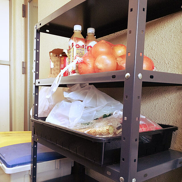 yakumaの北島-スチール棚　パーソナルラック　４段　黒の家具・インテリア写真